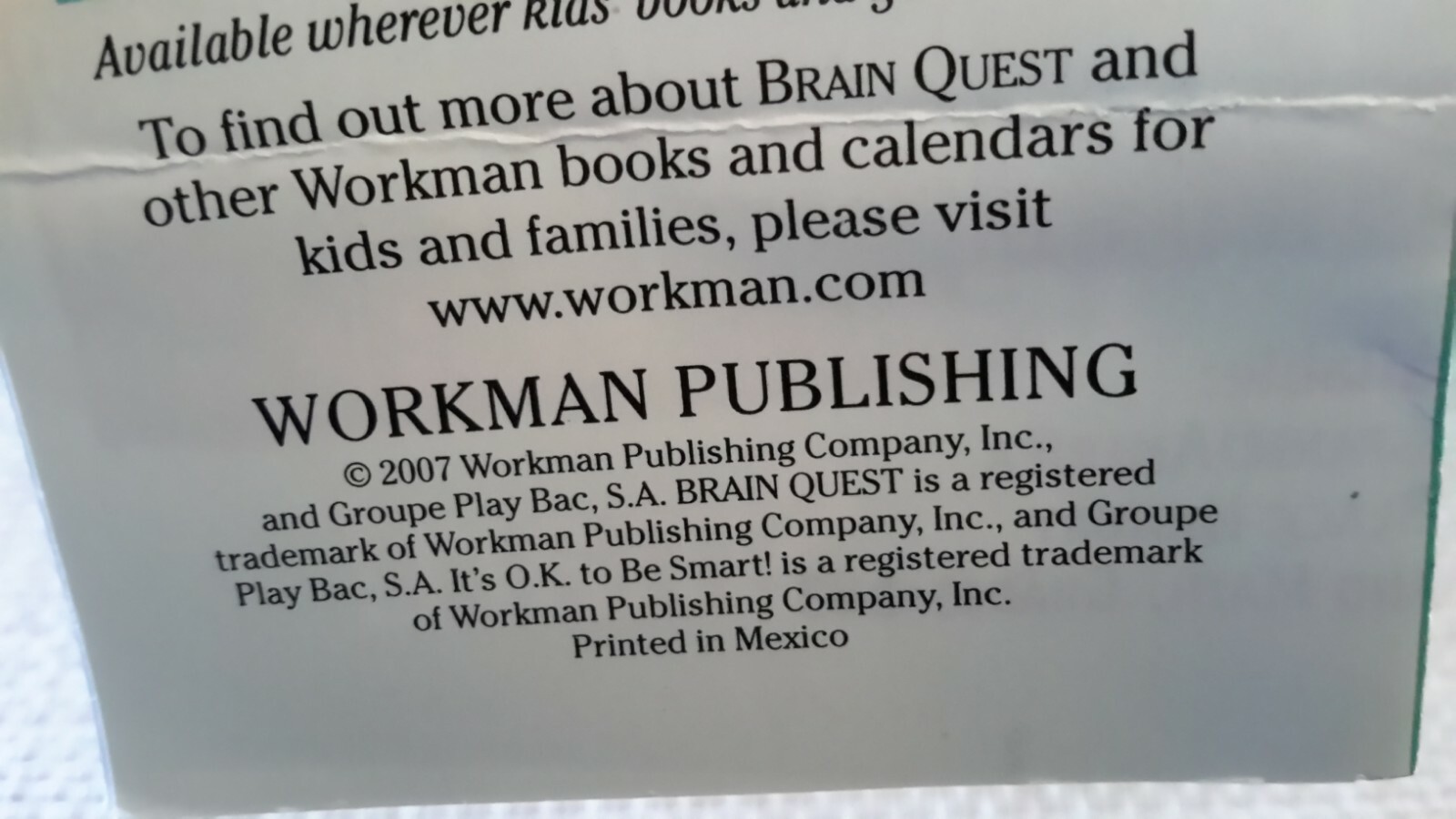 2007 Brain Quest for Threes Revised 3th Edition 300 Questions Ages 3-4 Pre-own