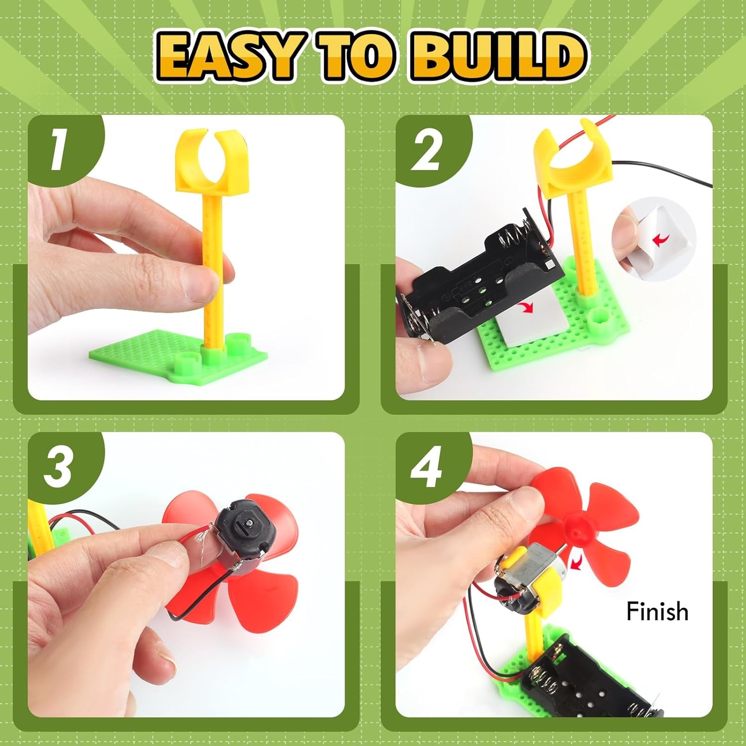 8Pcs Kids Electric Circuit STEM Science Experiment Kit Classroom Toy