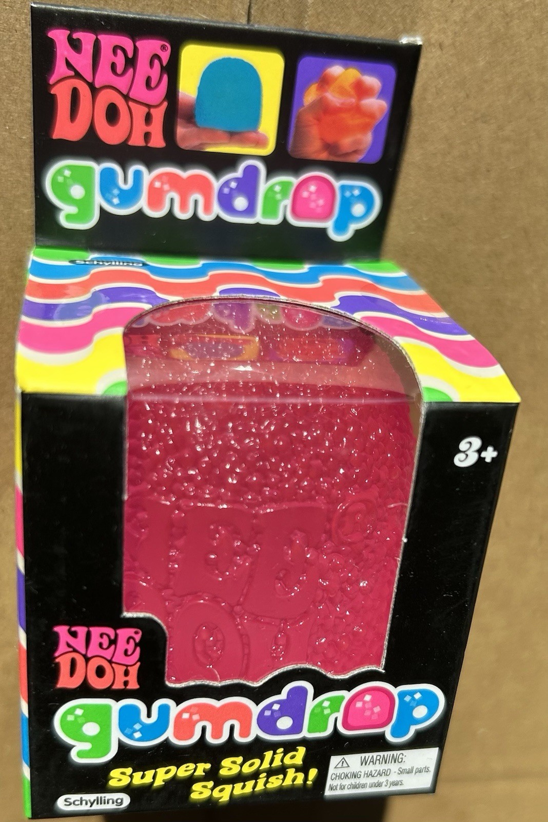 Authentic Schylling NeeDoh Gumdrop Super Solid Squish Squeeze Toy Pink