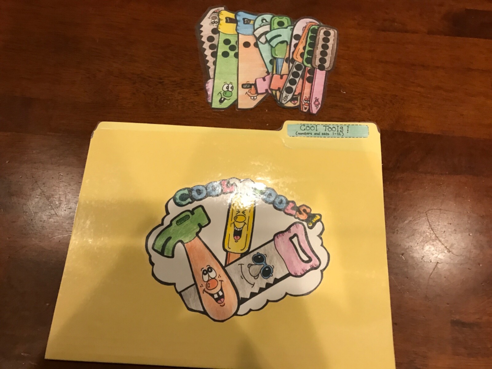 Cool Tools! Number Sets 1-12 Grade K math file folder game teacher