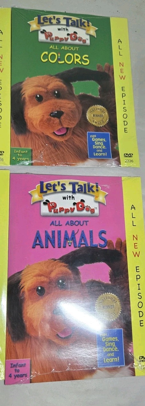 Set Of 6 “Let’s Talk With Puppy Dogs” Learning DVD Infant To 4 Yrs Sealed