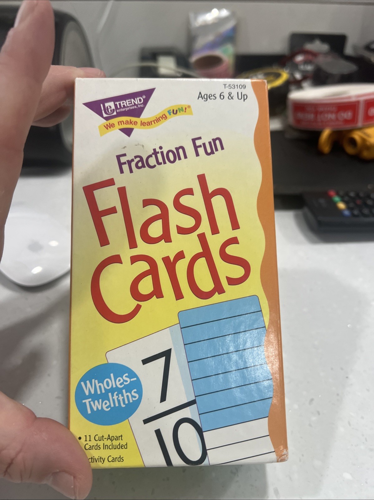 TREND Fraction FLASH CARDS 96 cards through 12 + 12 Ages 6 and up T-1569 EUC!