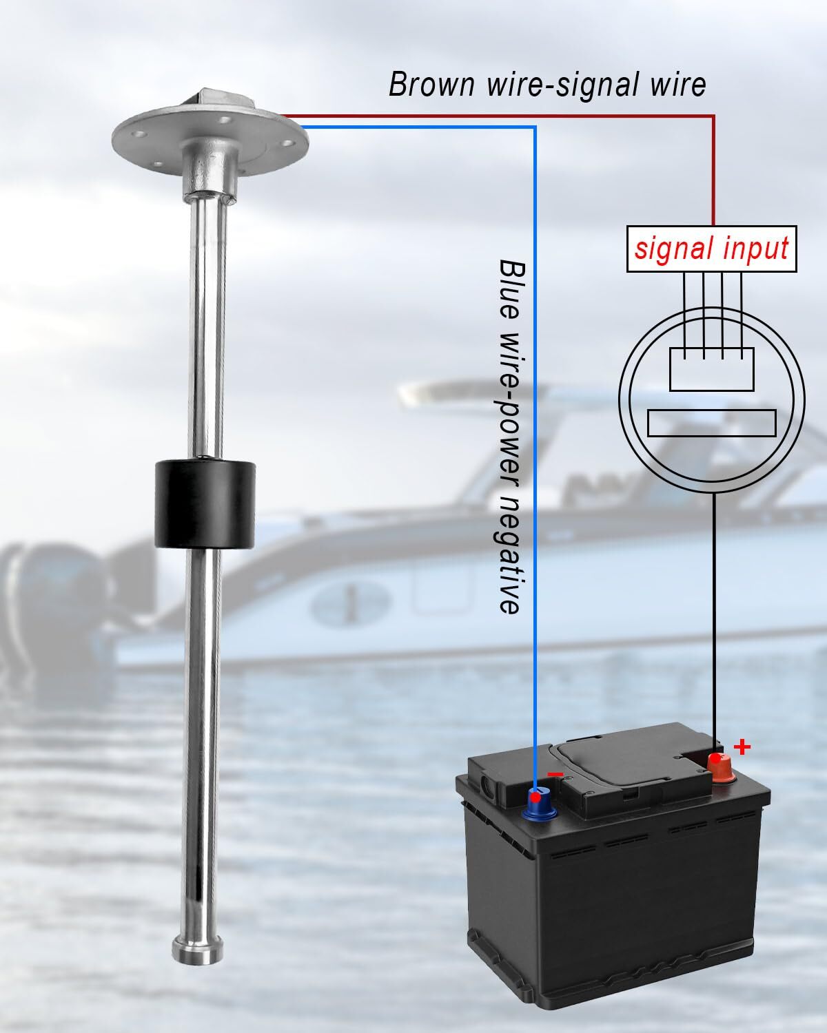 Fuel Sending Unit 0-90 ohm 12″ Boat Fuel Sender 300mm Stainless Steel Water Gas