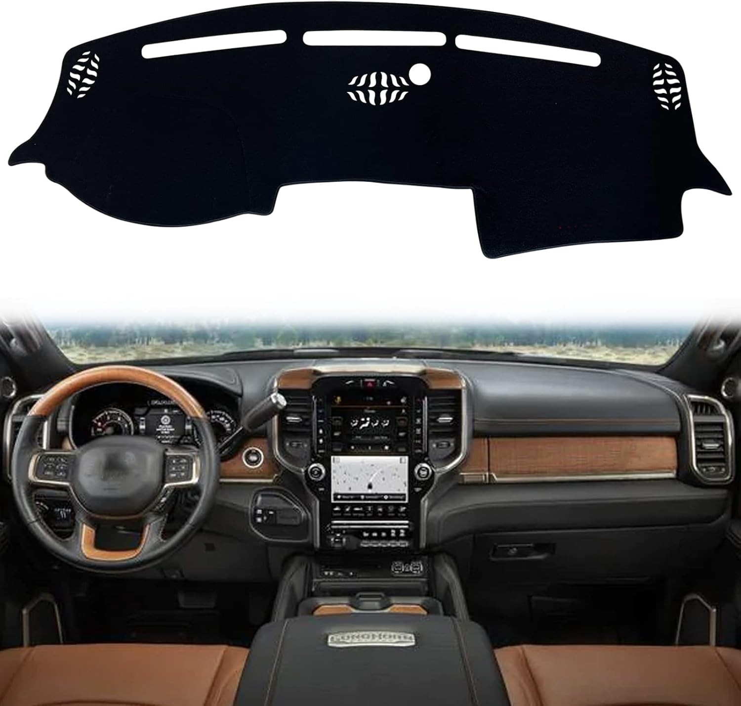 Dash Mat Cover Custom Interior Center Console Compatible with Dodge Ram 1500 250
