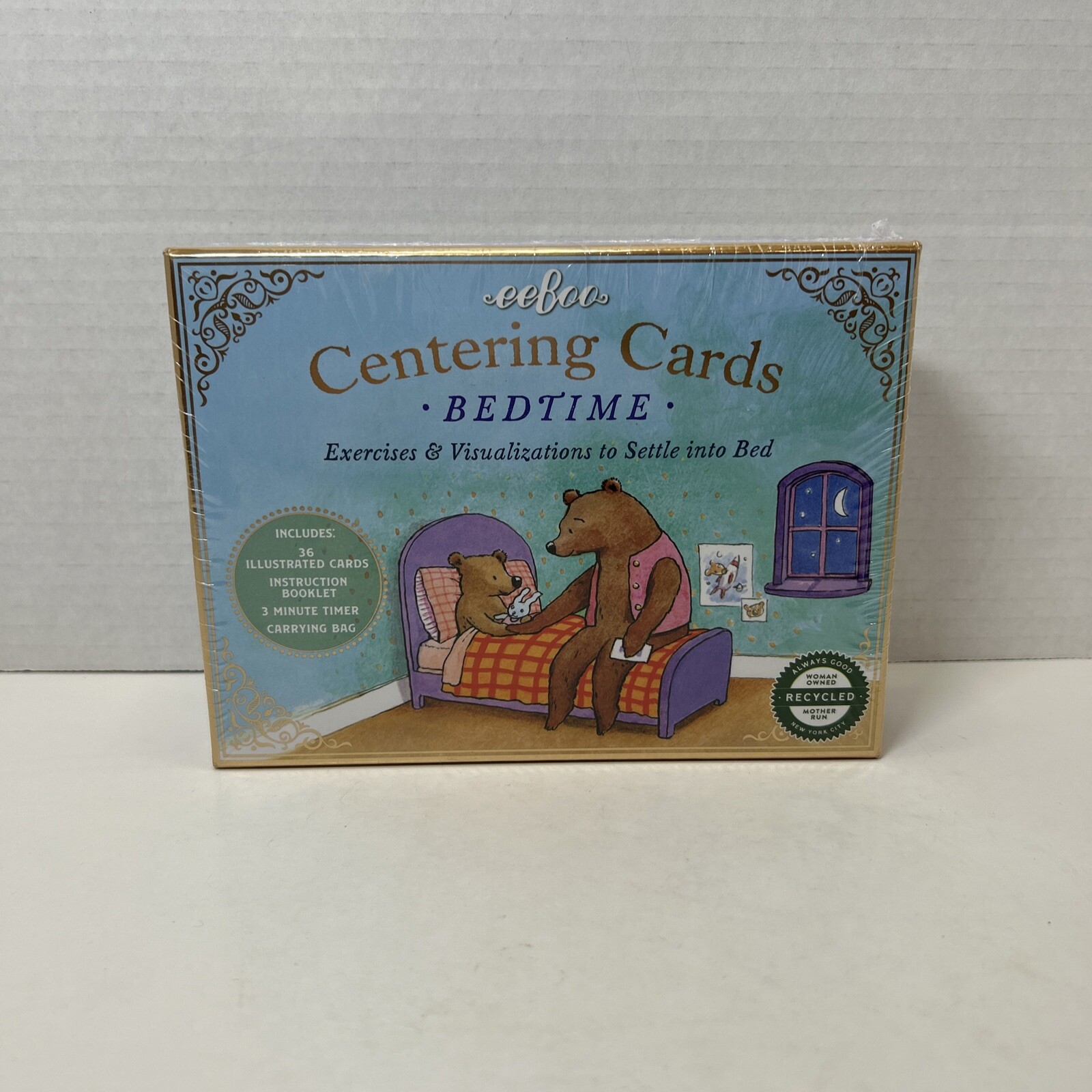 EeBoo Bedtime Centering Cards, Exercises & Visualizations 36 Cards, Bag, Timer