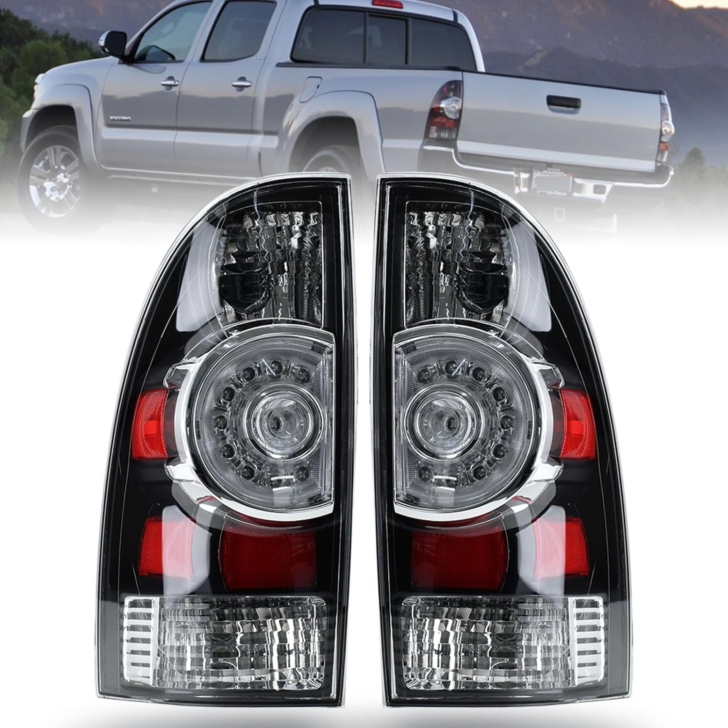 Tail Light Assembly Compatible With 2005-2015 Tacoma Pickup Driver and Passenger