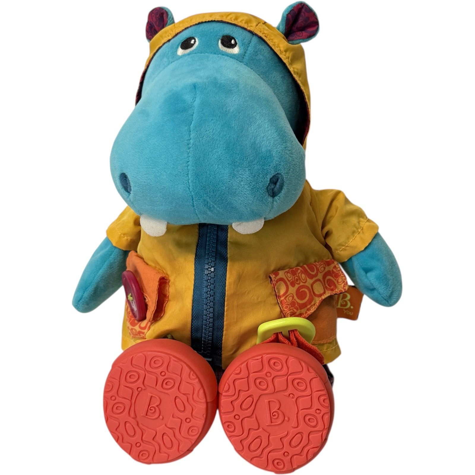 Battat- B. toys Interactive Plush Hippo Giggly Zippies Hank giggles SEE VIDEO