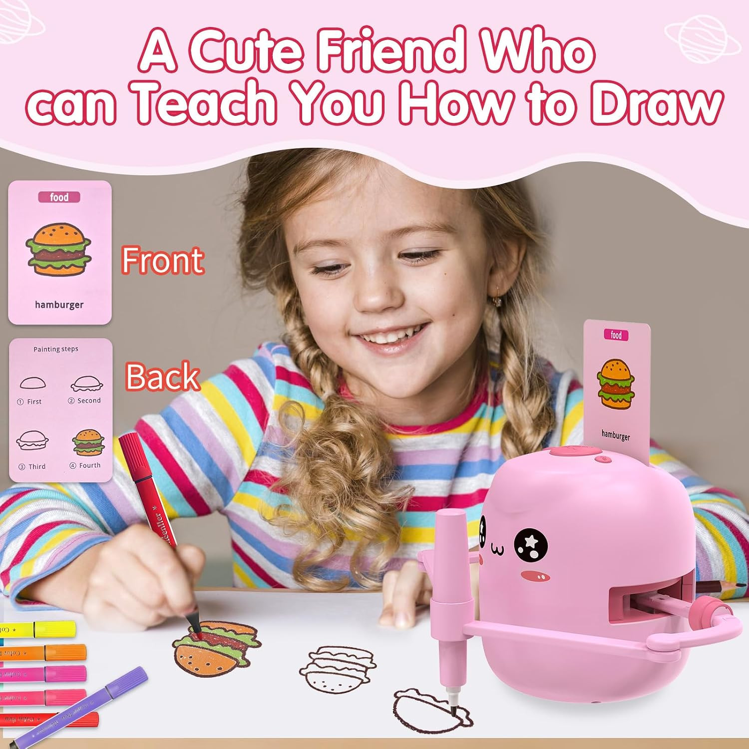 Drawing Robot for Kids, Voice Interactive Educational Drawing Robot, Montessori
