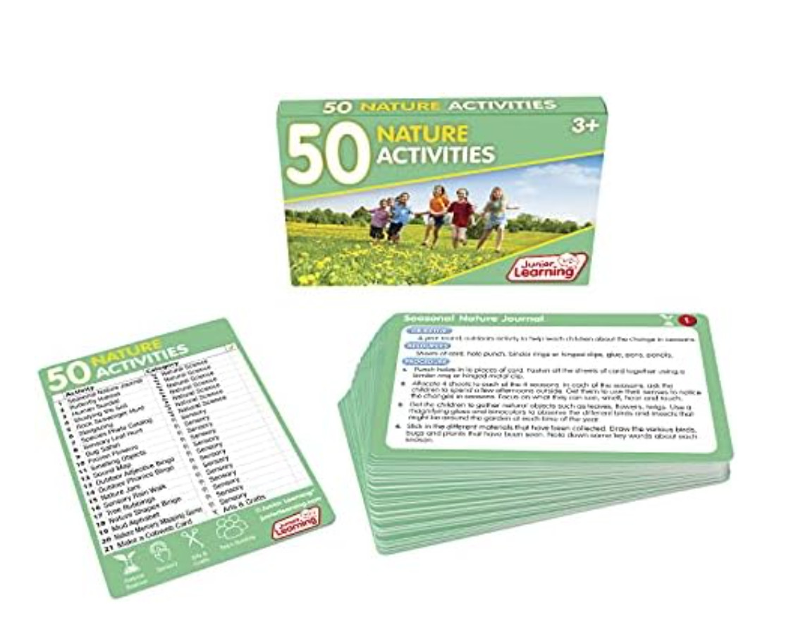 50 Nature Activities Card Set – Outdoor Learning for Kids Ages 3+