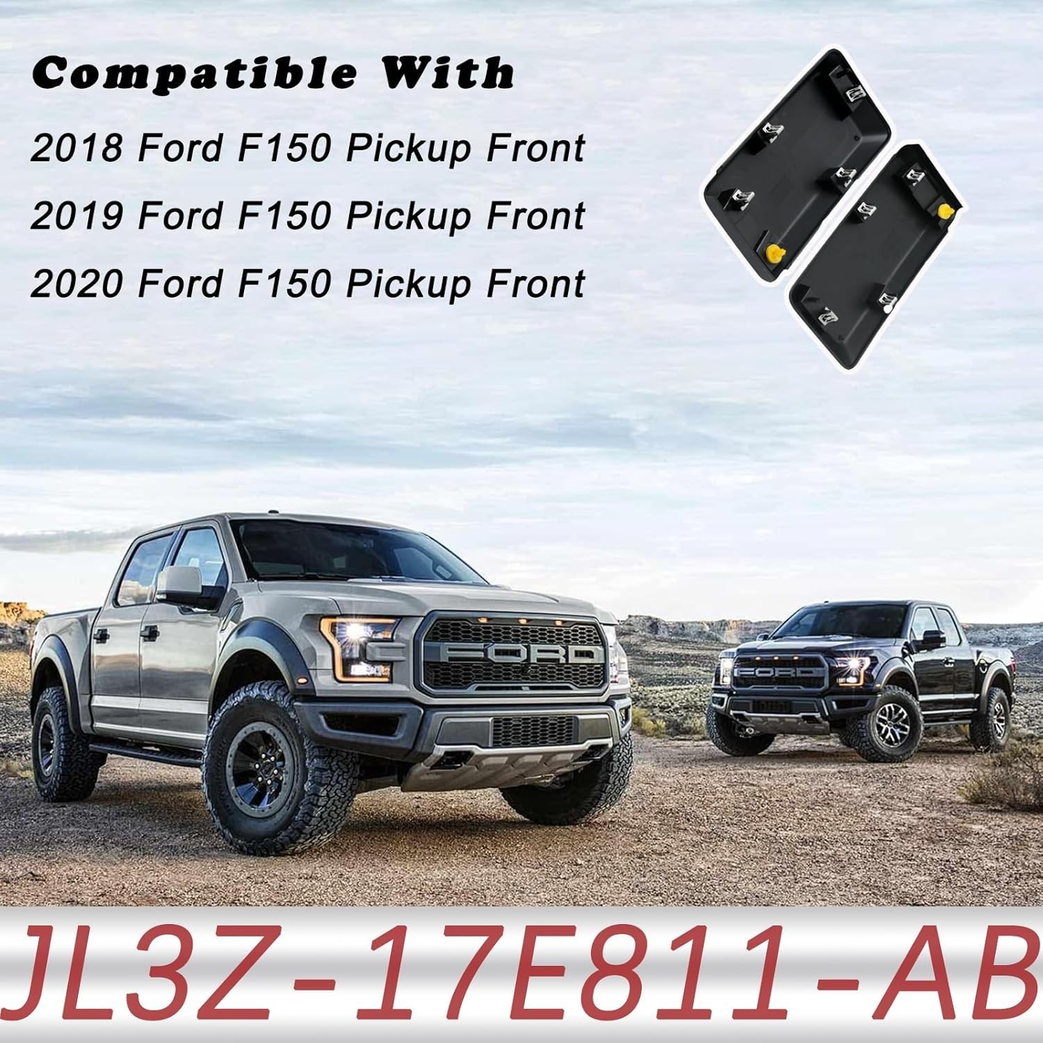 JL3Z-17E810-AB Front Lower Grille Trim 18-20 F-150 Pair
