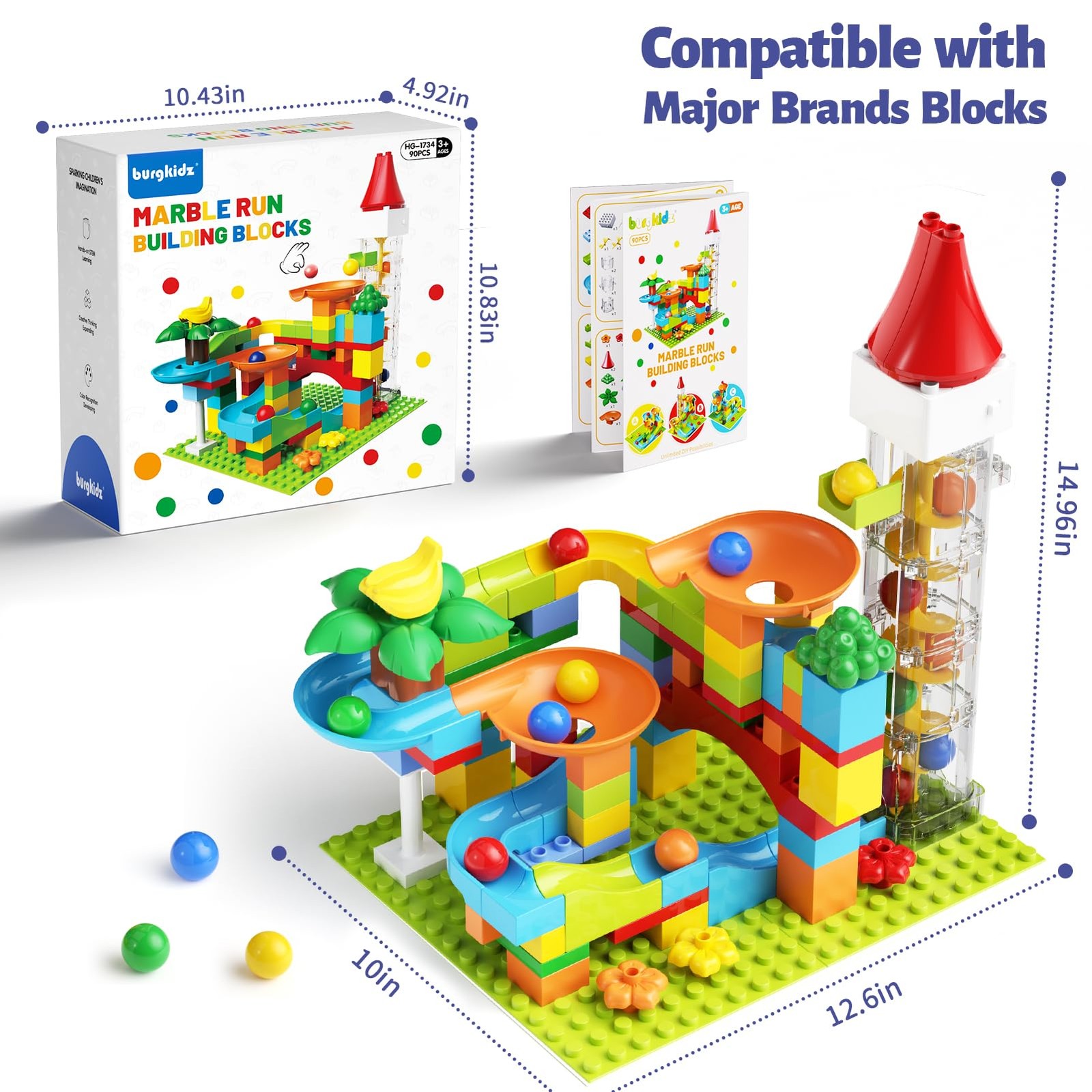 Marble Run Toy Motorized Elevator Maze Kit 25.4 cm x 32 x 38