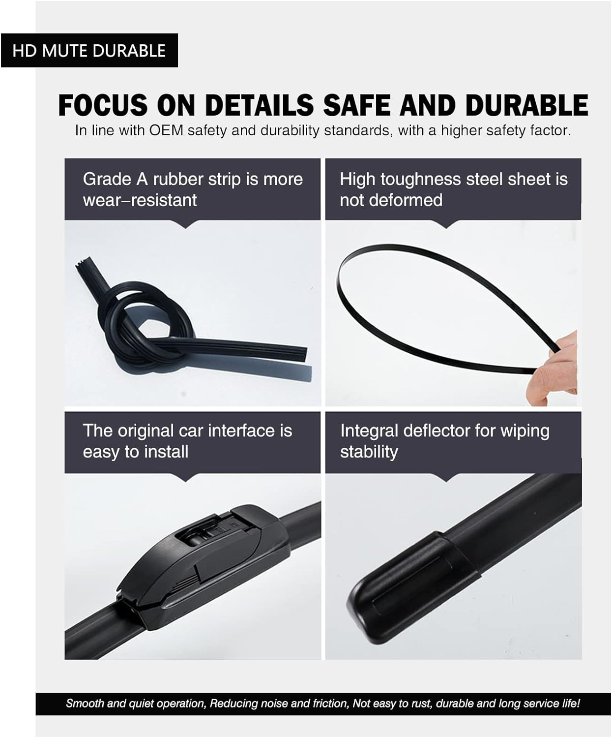 Replacement for Mazda CX-7 2007-2012 Silent Wipers – Front and Rear Windshield W