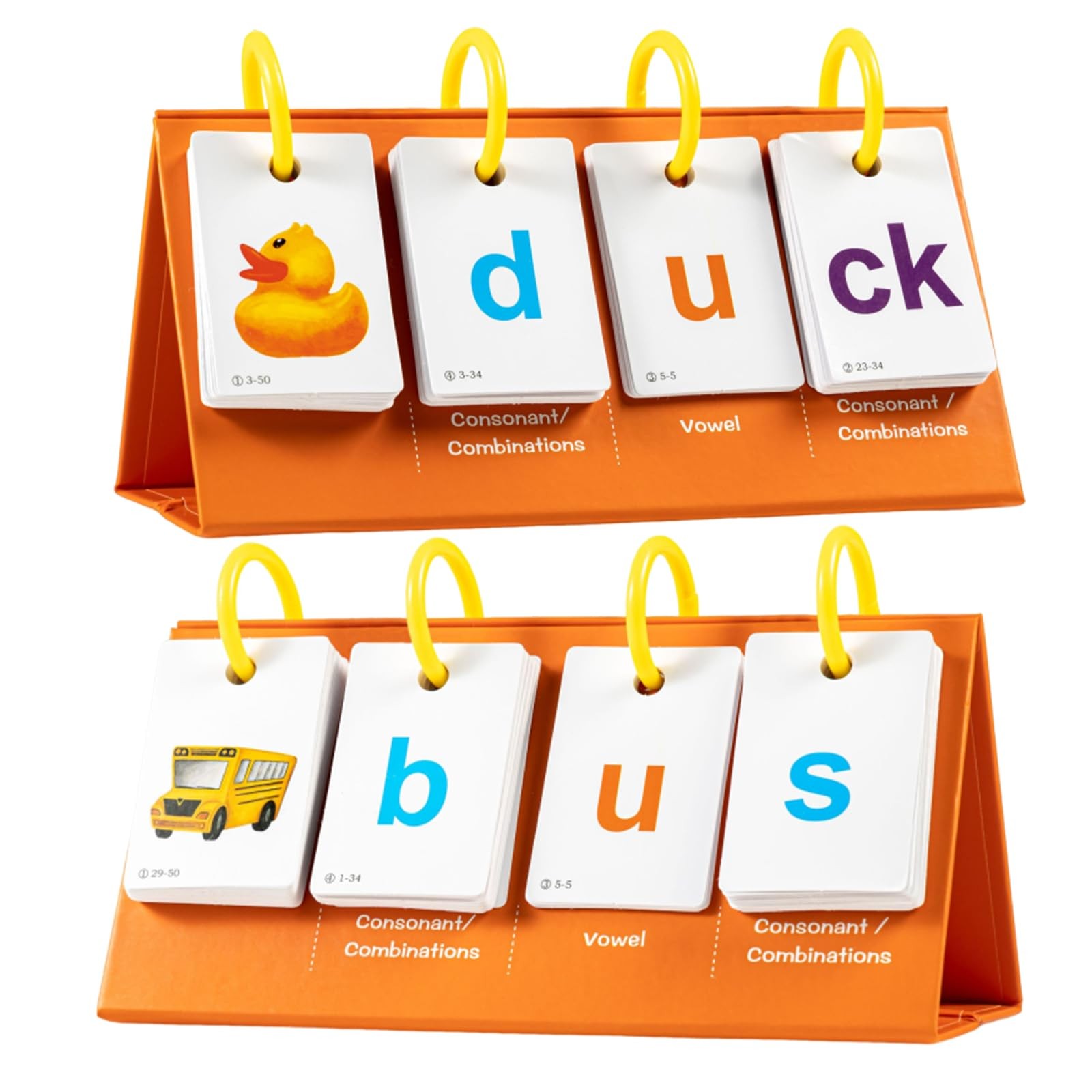 Alened Phonics Flash Cards for Kids 3-8, Sight Words 4″×8.2″, Orange