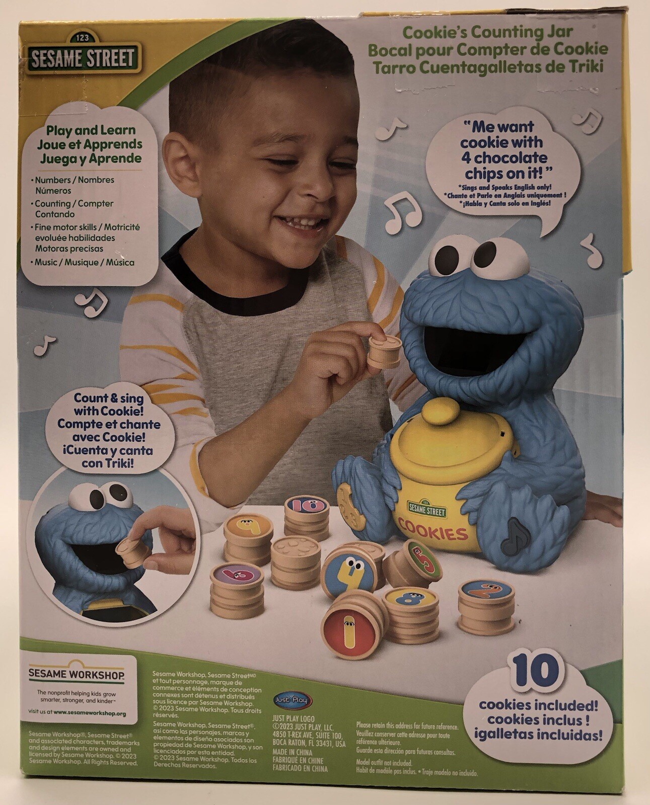 Sesame Street Cookie Monster’s Counting Jar Activity Toy +2 Yrs 12 pieces ￼3AAA