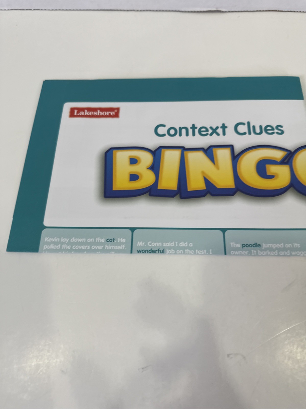 Lakeshore Context Clues Bingo COMPLETE -36 Players-Reading-Listening-Gently Used