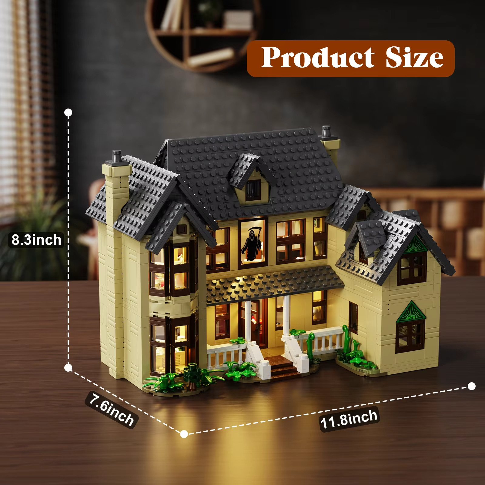 Horror House Building Block Set Home Decor Scary Movie Haunted House Model