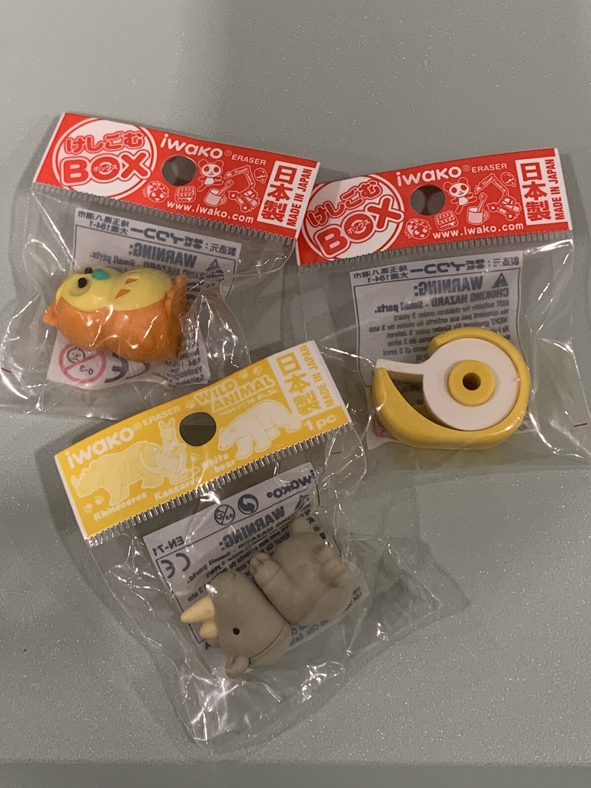 IWAKO Japanese Puzzle Toy Erasers For Kids, Cute And Fun, Three Pcs, Limited