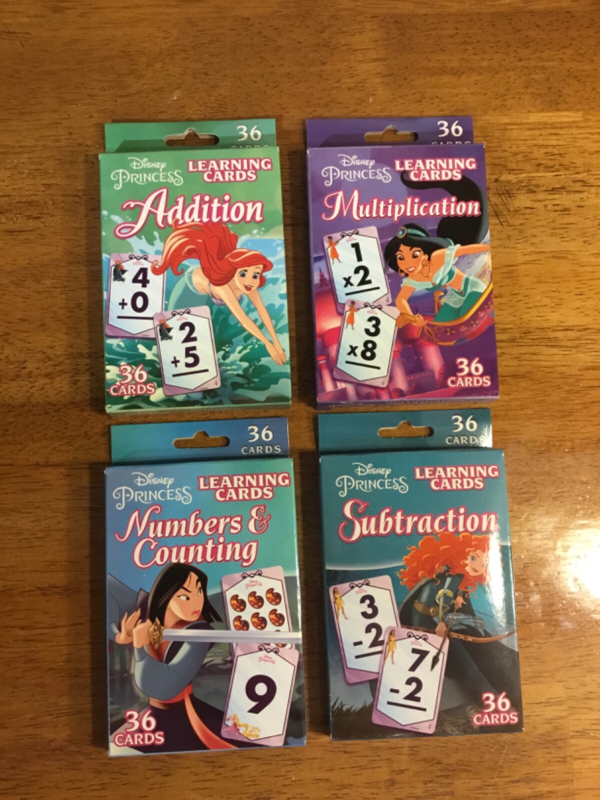 Disney Princess Learning Cards – Set of 4