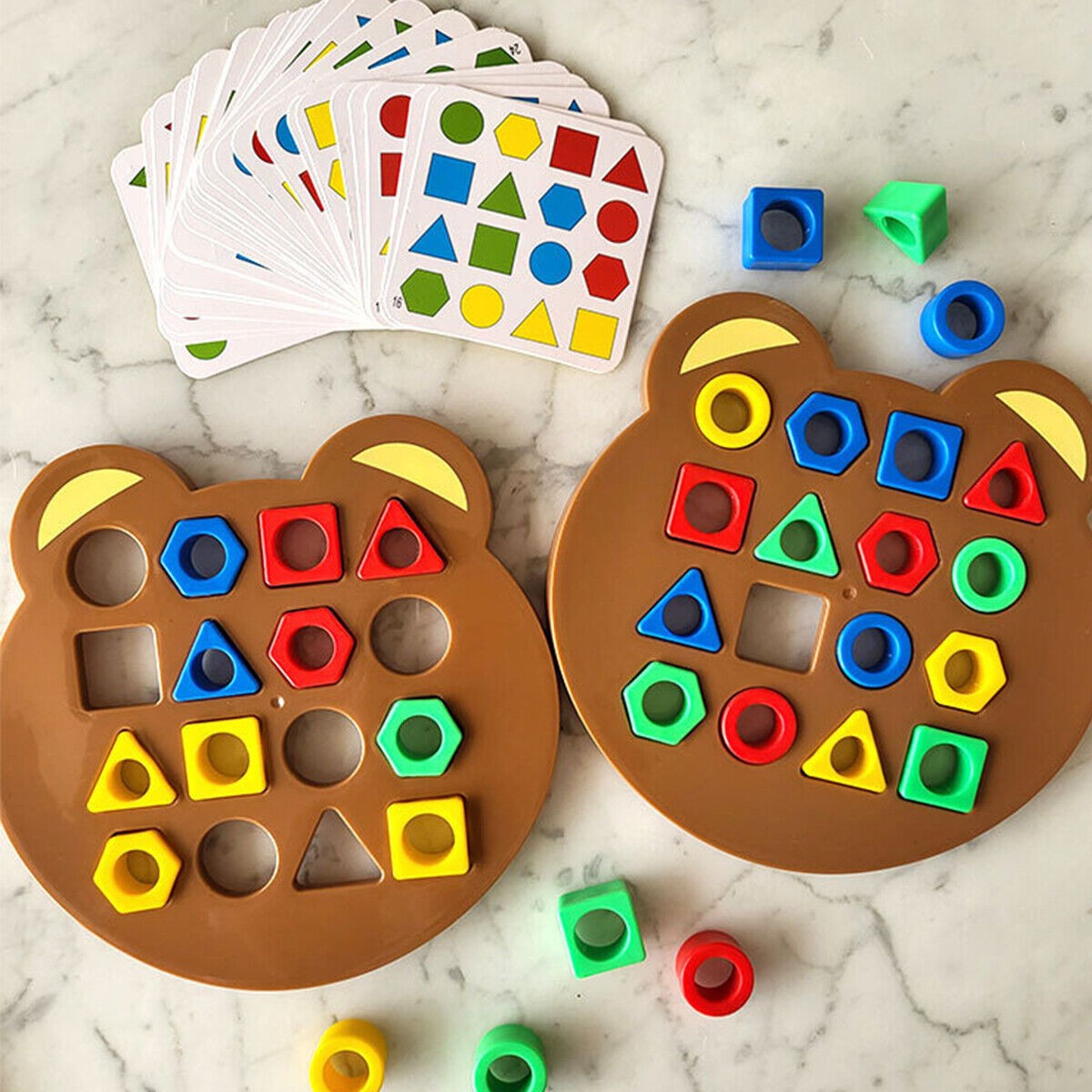 Kid Shape Matching Game Color Sensory Educational Toy Shape Quick Matching Board