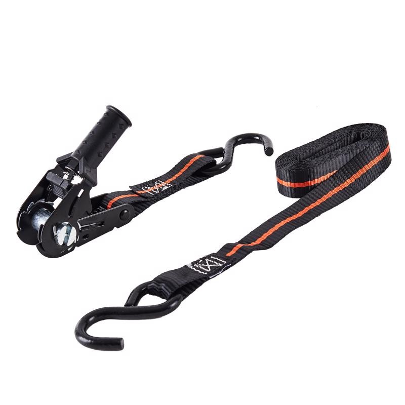 Keeper 1″x8′ Ratchet Tie Down Strap 500 lb Black/Orange
