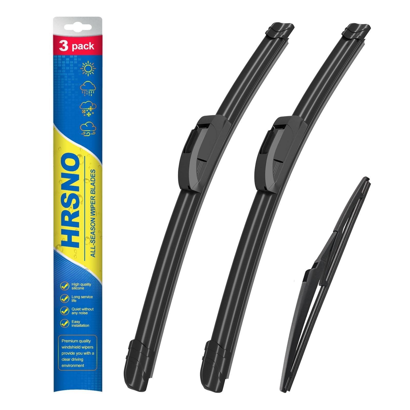 26″+16″ Windshield Wipers With 10″ Rear Wiper Blade Sets Automotive Replaceme…