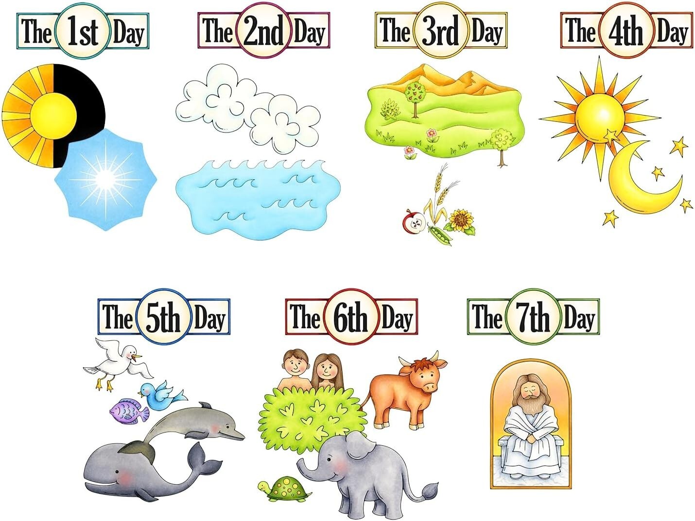 7 Days of Creation Felt Figures for Flannel Board Old Testament Bible Story Kids