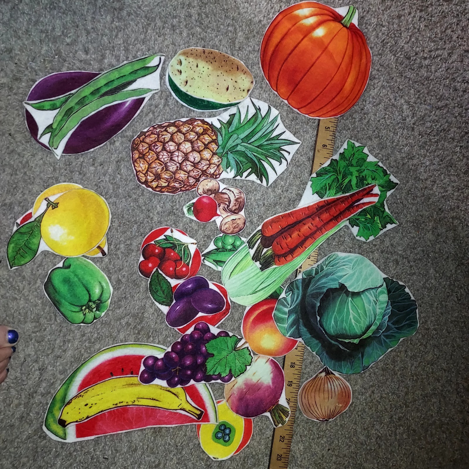 Fruits & Veggies Flannel Figures for Flannel Boards Interactive Teaching health