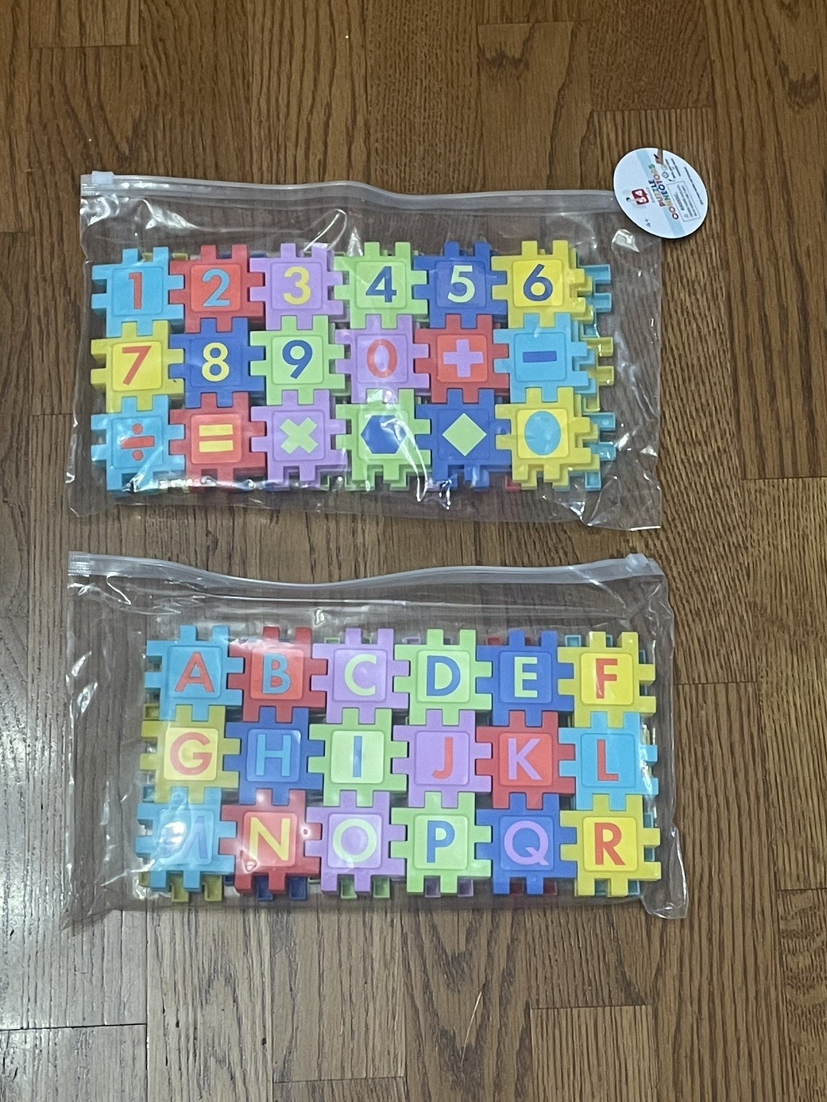 2X ANKYO PUZZLE CONNECTORS: Alphabet (54 ct) & Numbers (54 ct) Ages 4+. NEW!