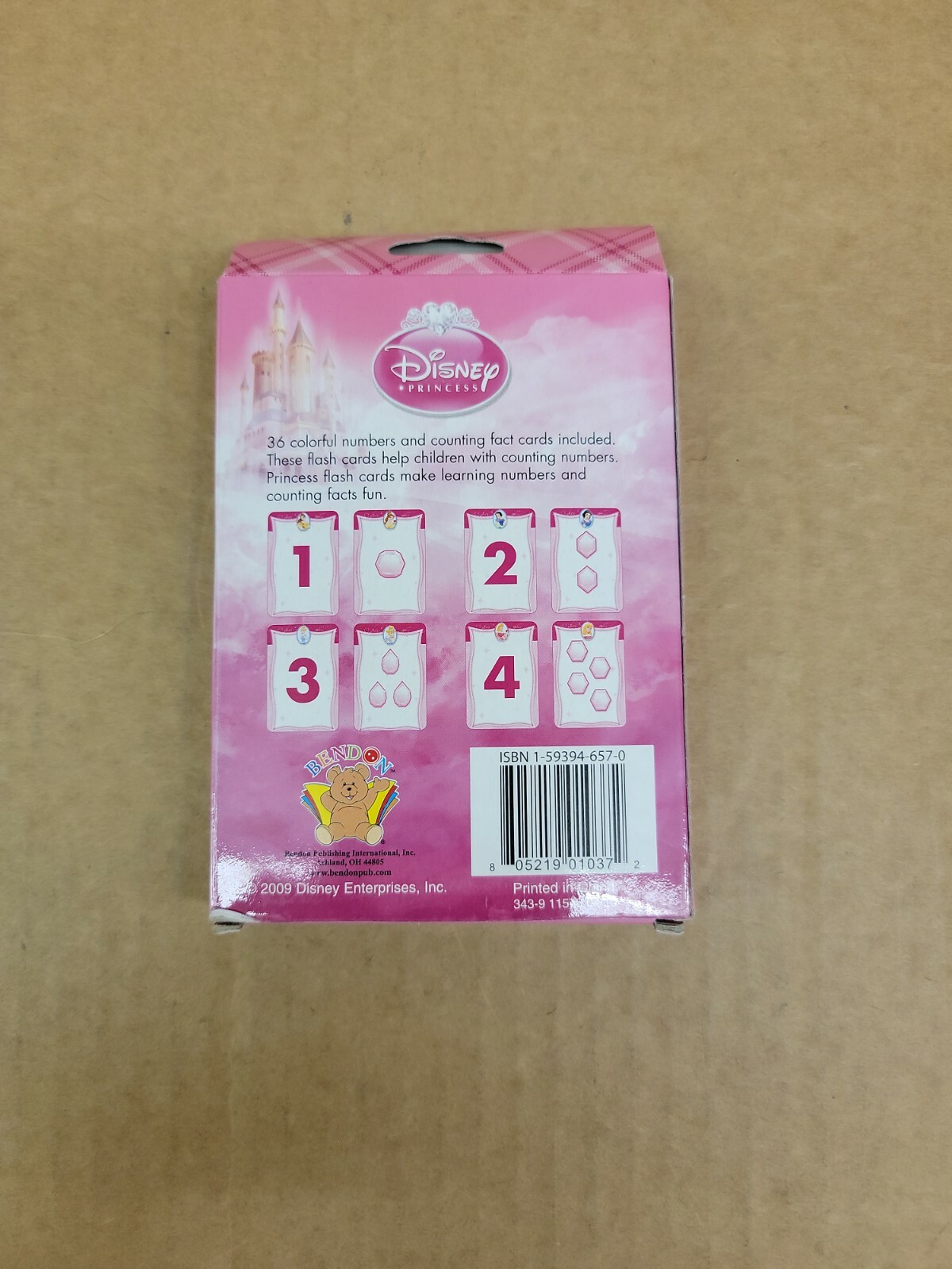 Disney PRINCESS 36 Learning Game Flash Cards in NUMBERS & COUNTING