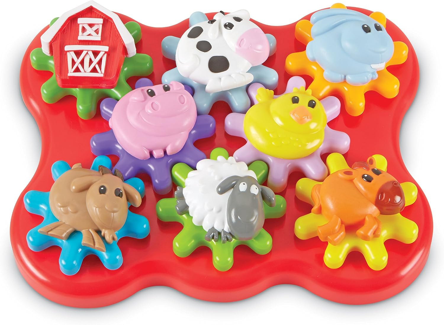 Barnyard Friends Build & Spin – Toddler Sensory Toys, Montessori Building Set, P