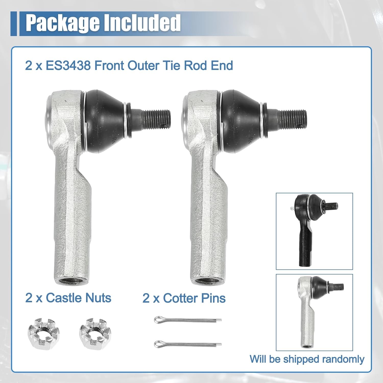 Front Outer Tie Rod End Links Steering Suspension Replacement Parts 2pcs