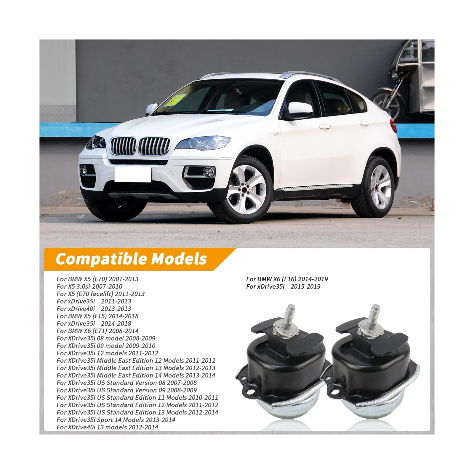 22116865145 22116865146 Engine Mounts L/R 2007-2019 for BMW X5 3.0si xDrive35…