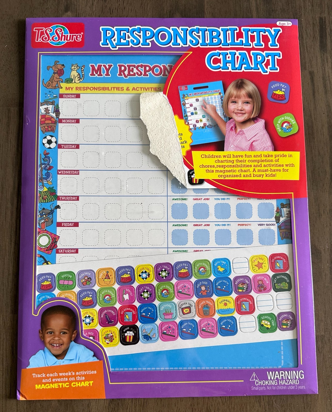My Responsibility Chart Magnetic T.S. Shure 15” x 11” Age 3+ NEW