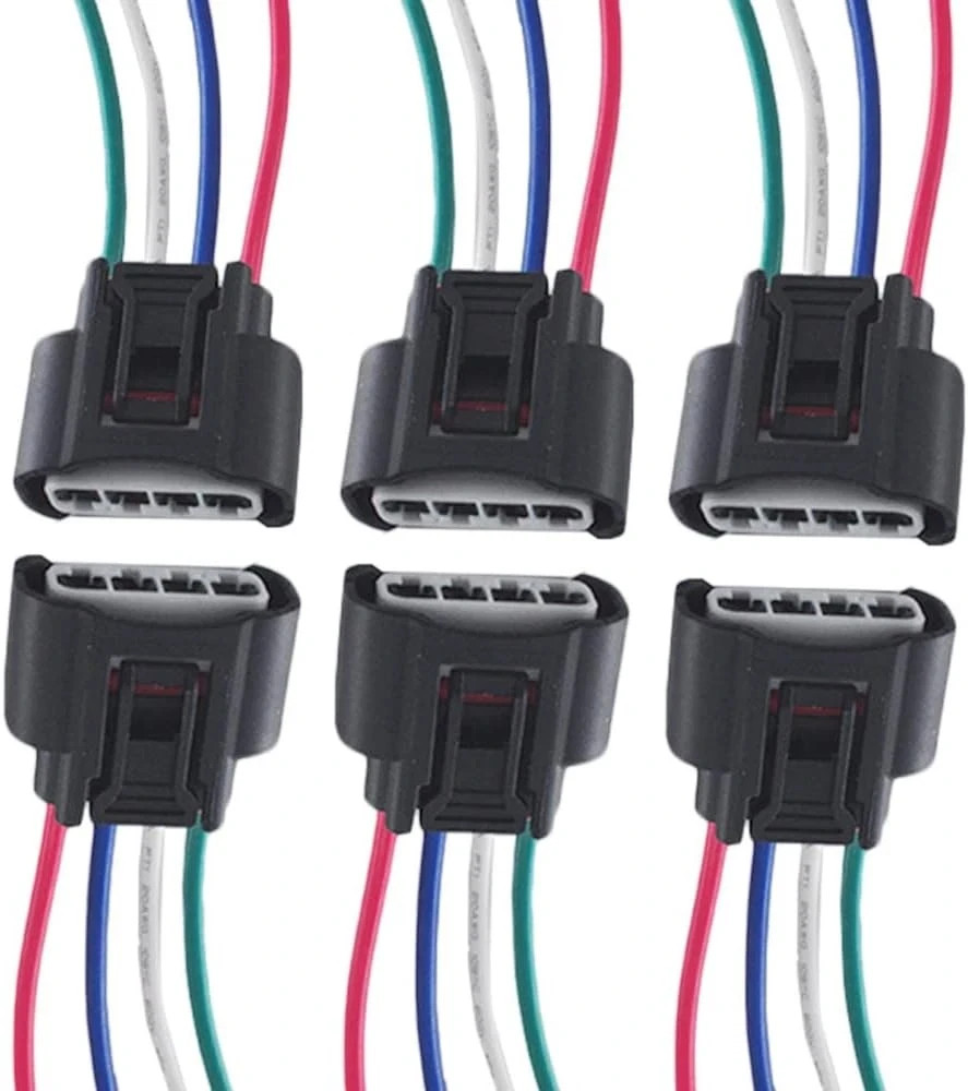Ignition Coil Female Connector Plug Pigtail Harness 6pcs Compatible with Toyota