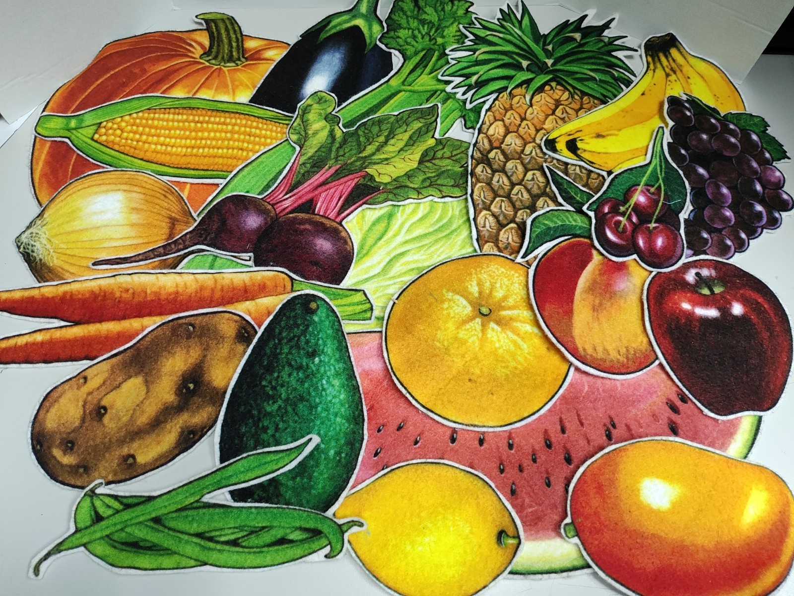 Vintage Story Teller Board Large Felt Fruits & Vegetables