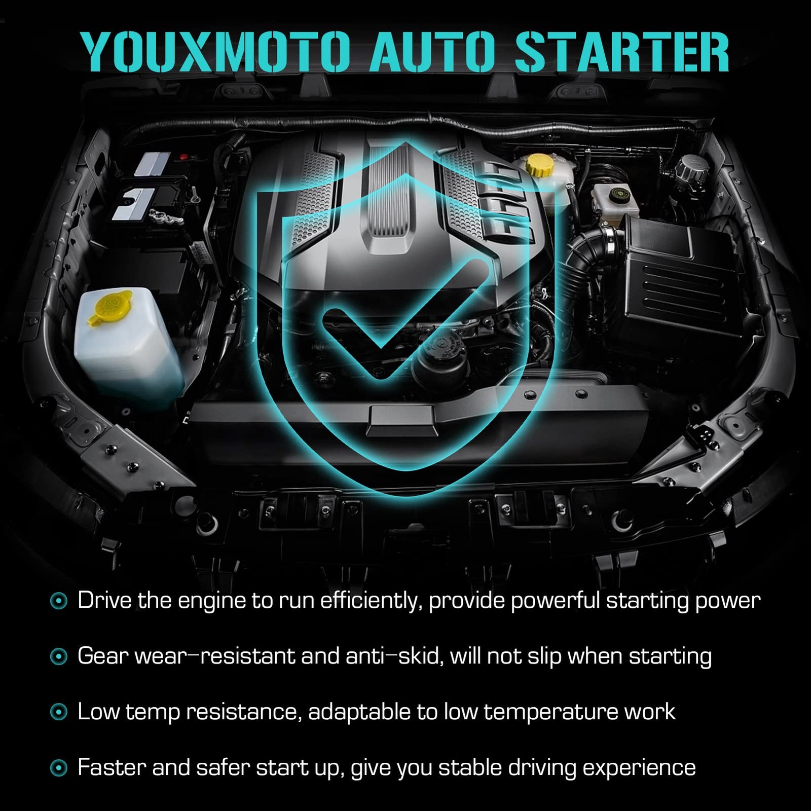 410-48145 Starter for Mazda 3i 2.0L L4 2004 2005 2006 2007 2008 2009, Black