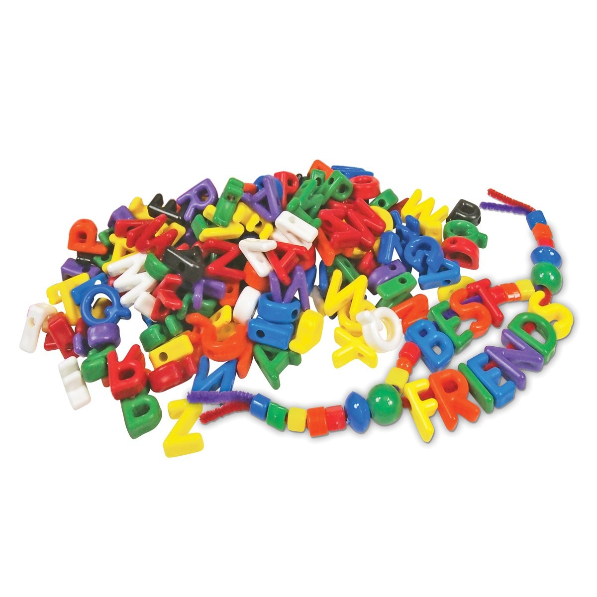 Roylco Manuscript Lacing Letter Beads – 288 Pieces