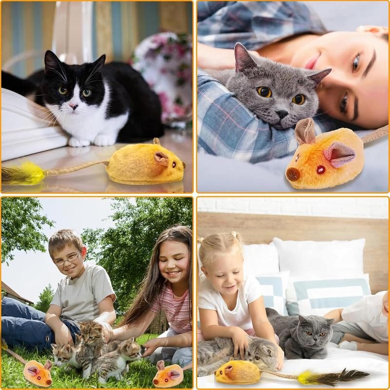 Interactive Cat Toys Mouse With LED Lights ForIndoor Cats USB Rechargeable Cat M