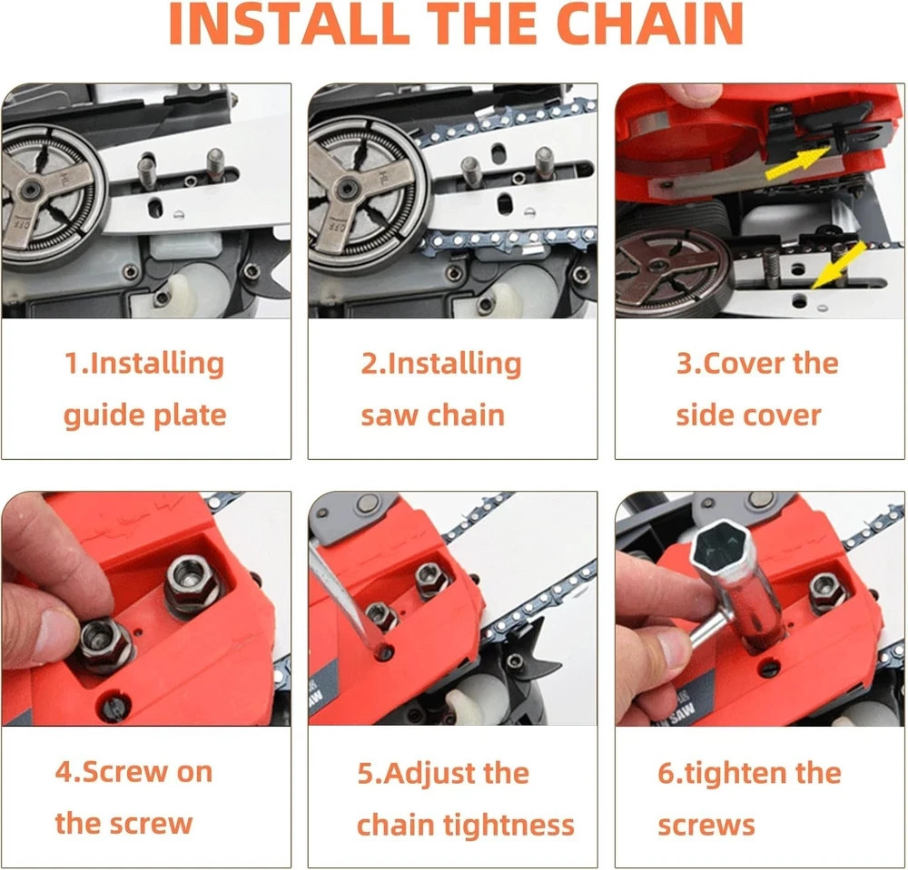 5 Pack 10 Inch Pole Saw Chain Fit Stihl 1/4″ Pitch .043″ Gauge 56 Drive Links 10