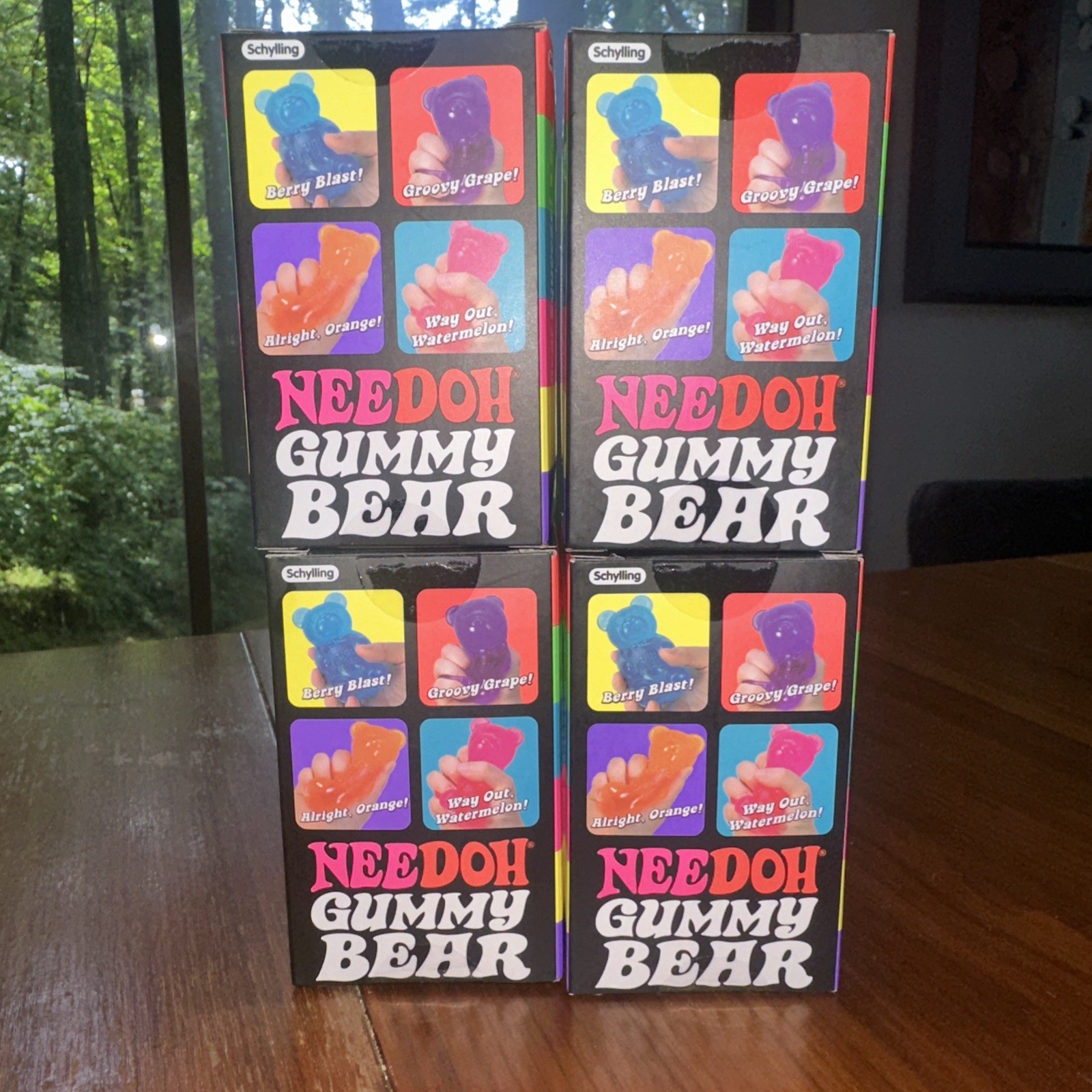 🔥 NeeDoh Gummy Bear Complete Set of 4 Blue Pink Purple Orange New Sealed