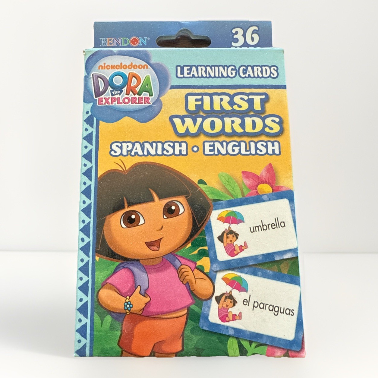 Dora the Explorer learning cards first words Spanish English
