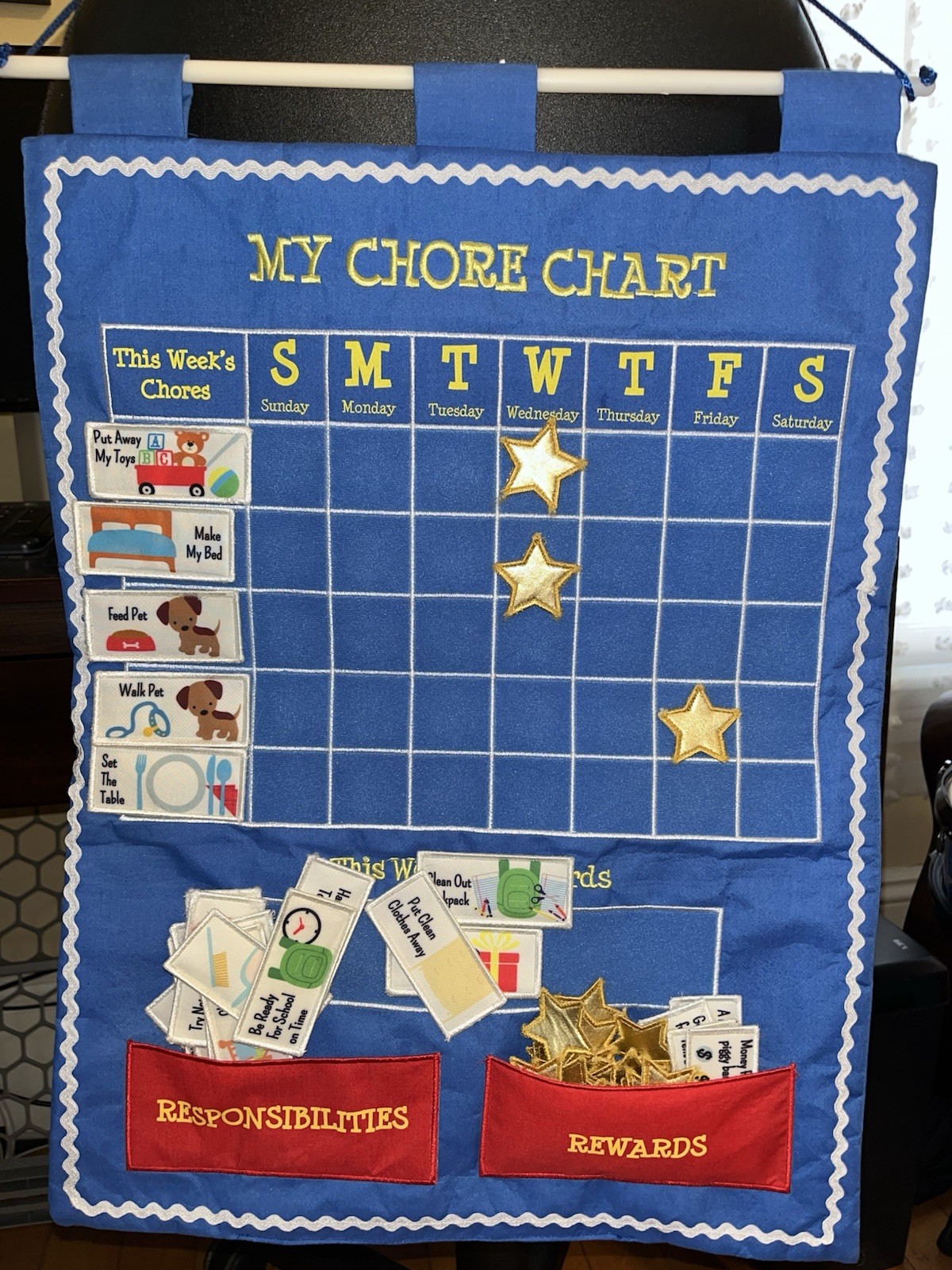 Wall Hanging My Chore Chart- Chores & Rewards For The Week. Complete & Clean