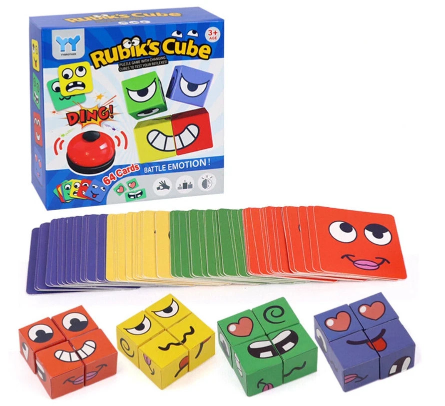 Face Changing Puzzle Building Cubes Interaction Toy Cube Board Game Kids
