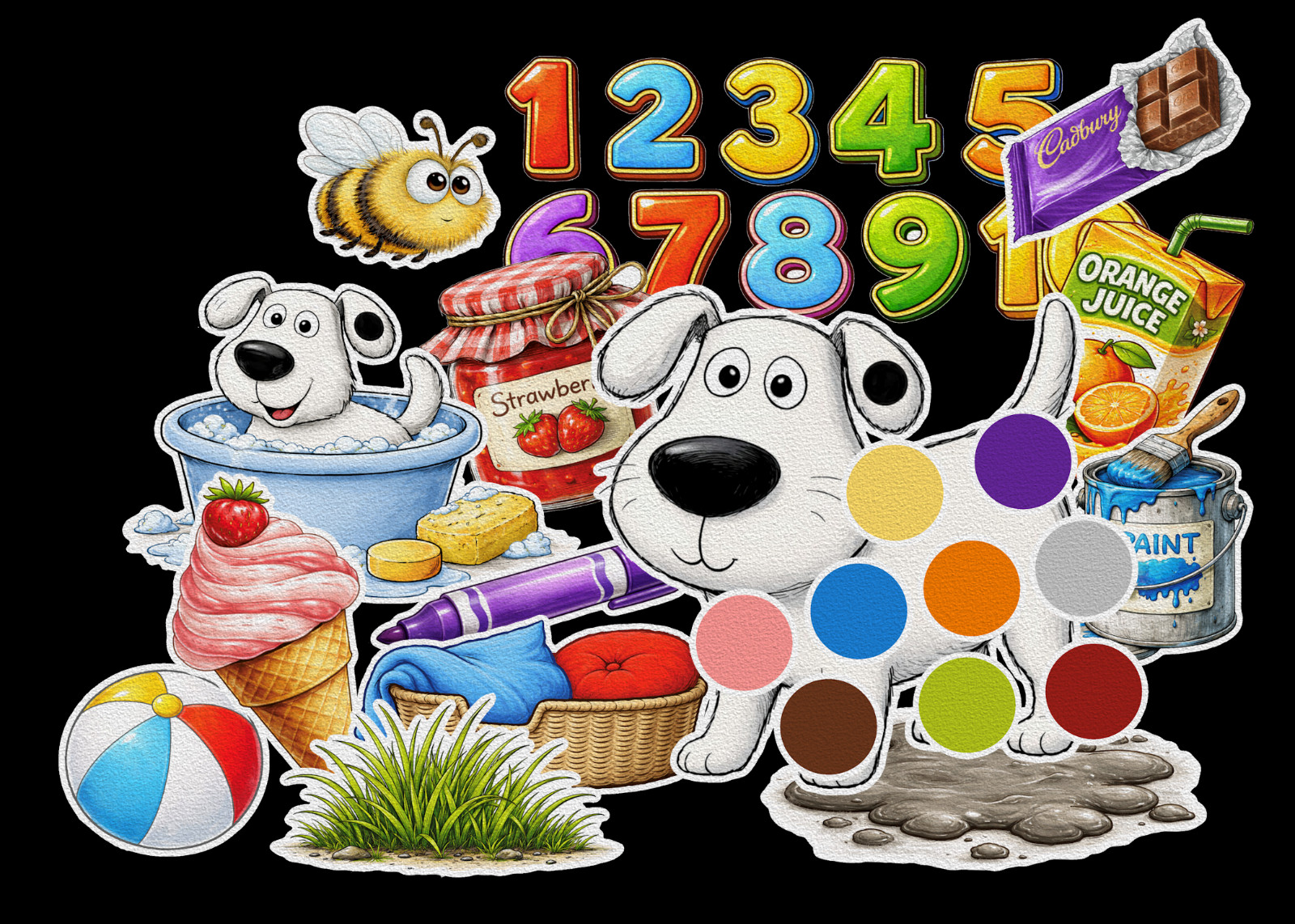Dog’s Colorful Day Educational Activities Flannel Felt Board Story 32-pc