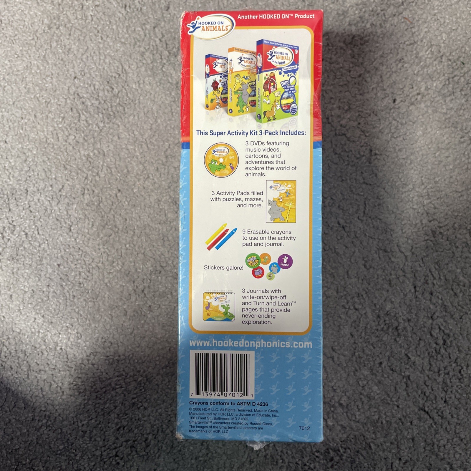 Hooked on Animals: Super Activity Kit 3-pack Ages 3-5 NEW DVDs Journals Stickers