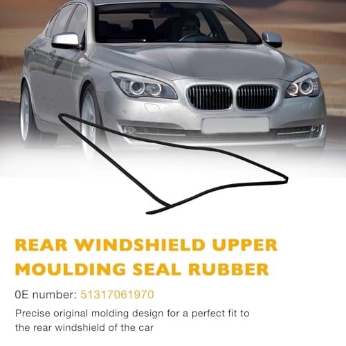 51317027916 Rear Windshield Upper Moulding Seal Rubber, Compatible with BMW 5