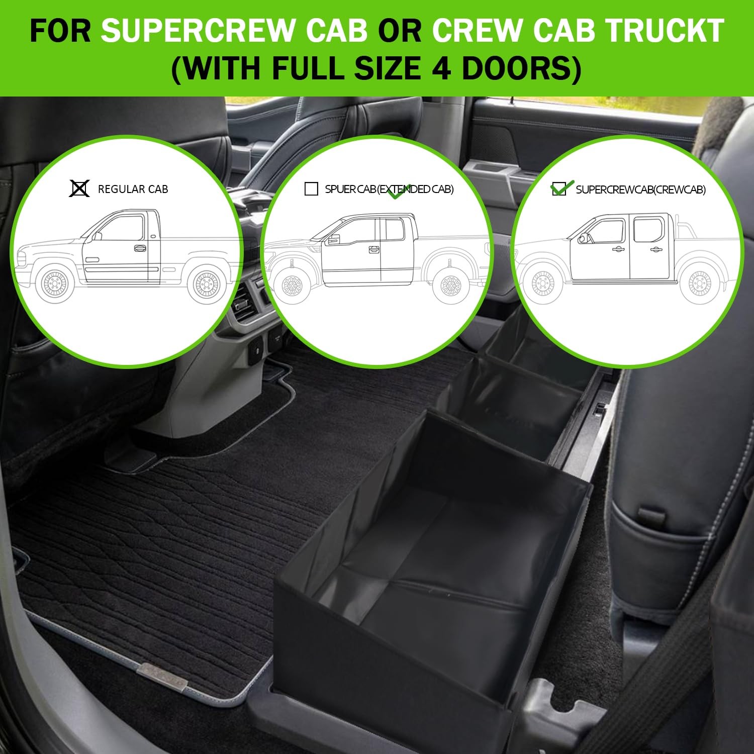 Liizoo Under Seat Storage Box Compatible with Chevy Silverado/GMC Black