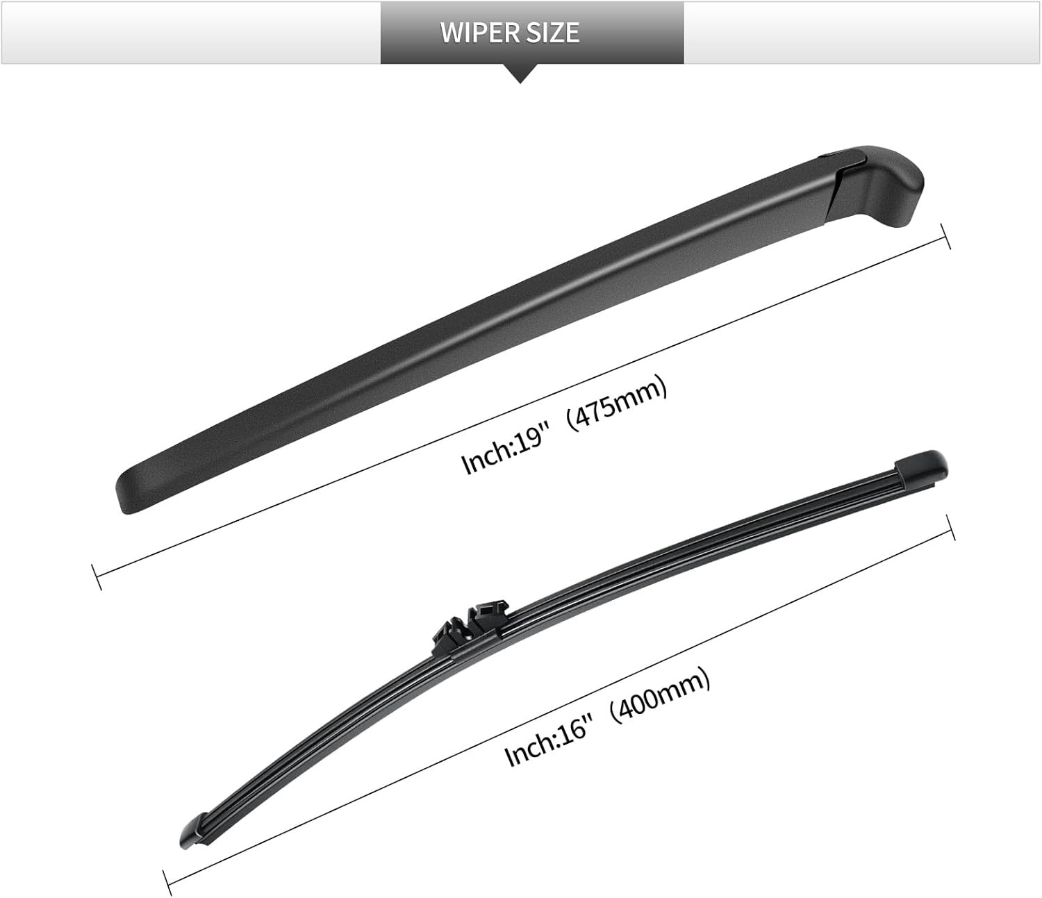 Rear Wiper Blade & Arm Set for BMW X7 2019-2026, Back Windshield Replacement