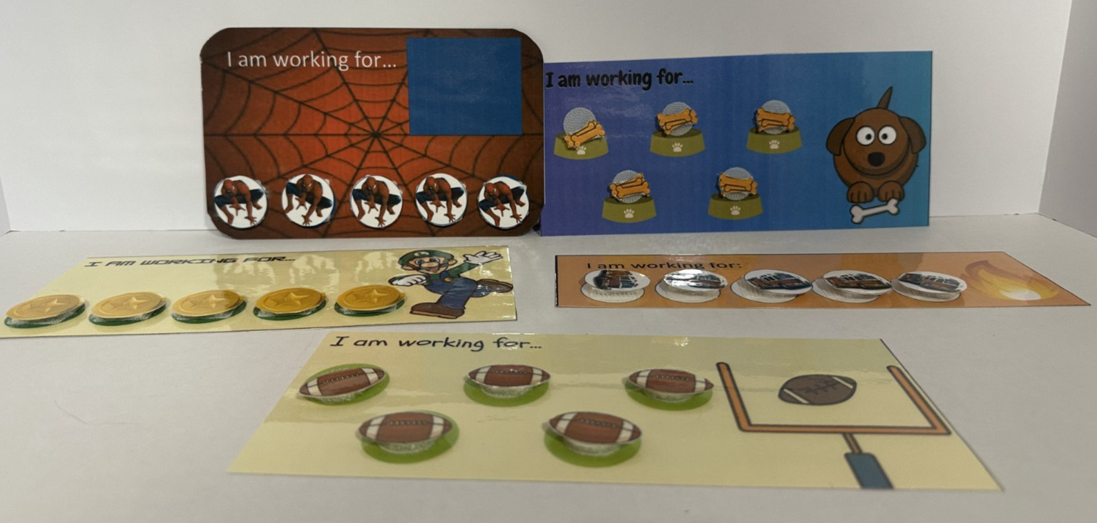 ABA Token Board Bundle for Autism – 5 Reward Token Boards + 3 Visual Supports