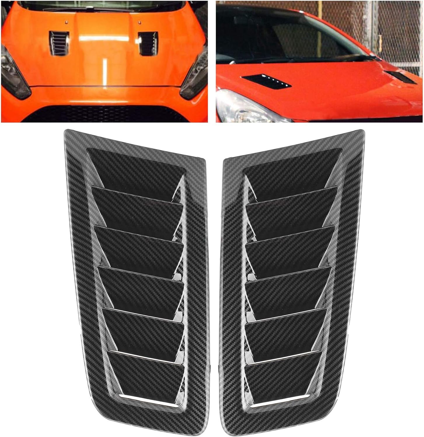 Car Hood Vent Scoop Kit Air Intake Louvers Hoods Vents Bonnet Cover for Focus RS